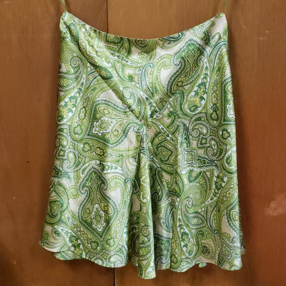 Silk Paisley Print Skirt - Picture 2 of 6